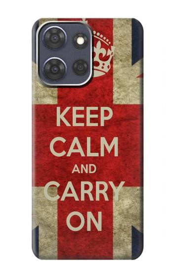 S0674 Keep Calm and Carry On Hülle Schutzhülle Taschen für Motorola Moto G Power (2025,2026)