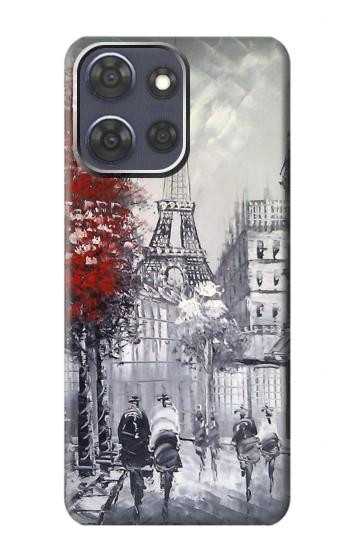 S1295 Eiffel Painting of Paris Hülle Schutzhülle Taschen für Motorola Moto G Power (2025)