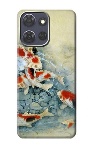S1654 Koi Carp Fish Art Painting Hülle Schutzhülle Taschen für Motorola Moto G Power (2025)