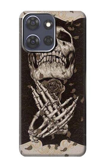 S1676 Skull Rose Hülle Schutzhülle Taschen für Motorola Moto G Power (2025,2026)
