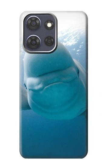 S1801 Beluga Whale Smile Whale Hülle Schutzhülle Taschen für Motorola Moto G Power (2025,2026)