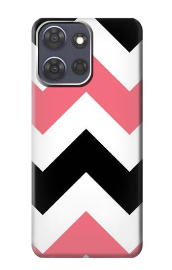 S1849 Pink Black Chevron Zigzag Hülle Schutzhülle Taschen für Motorola Moto G Power (2025,2026)