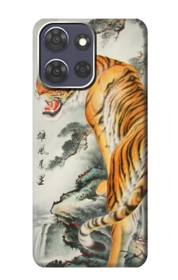 S1934 Chinese Tiger Painting Hülle Schutzhülle Taschen für Motorola Moto G Power (2025)