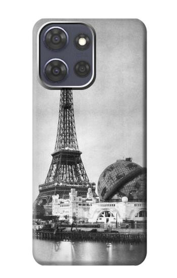 S2350 Old Paris Eiffel Tower Hülle Schutzhülle Taschen für Motorola Moto G Power (2025)
