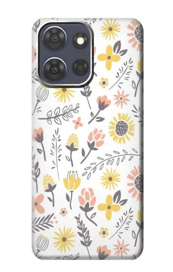 S2354 Pastel Flowers Pattern Hülle Schutzhülle Taschen für Motorola Moto G Power (2025)