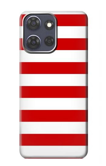 S2364 Red and White Striped Hülle Schutzhülle Taschen für Motorola Moto G Power (2025)