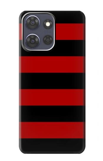 S2638 Black and Red Striped Hülle Schutzhülle Taschen für Motorola Moto G Power (2025)