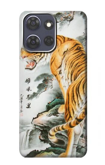 S2750 Oriental Chinese Tiger Painting Hülle Schutzhülle Taschen für Motorola Moto G Power (2025)