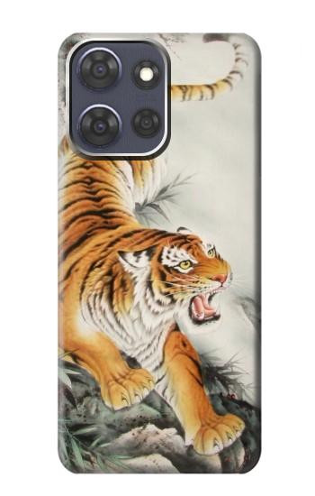 S2751 Chinese Tiger Brush Painting Hülle Schutzhülle Taschen für Motorola Moto G Power (2025)