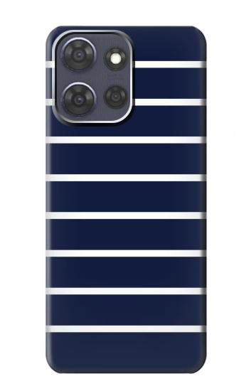 S2767 Navy White Striped Hülle Schutzhülle Taschen für Motorola Moto G Power (2025,2026)