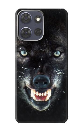 S2823 Black Wolf Blue Eyes Face Hülle Schutzhülle Taschen für Motorola Moto G Power (2025,2026)