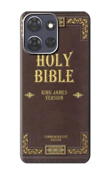 S2889 Holy Bible Cover King James Version Hülle Schutzhülle Taschen für Motorola Moto G Power (2025,2026)