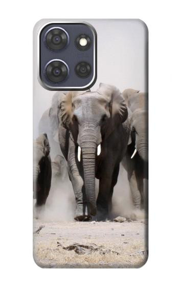 S3142 African Elephant Hülle Schutzhülle Taschen für Motorola Moto G Power (2025,2026)