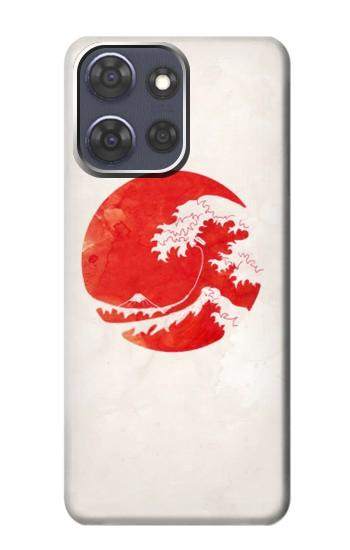 S3237 Waves Japan Flag Hülle Schutzhülle Taschen für Motorola Moto G Power (2025)