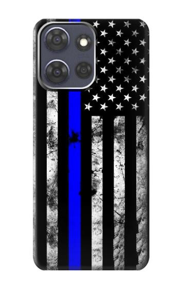 S3244 Thin Blue Line USA Hülle Schutzhülle Taschen für Motorola Moto G Power (2025)