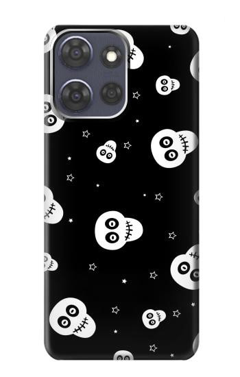 S3261 Smile Skull Halloween Pattern Hülle Schutzhülle Taschen für Motorola Moto G Power (2025)