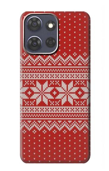 S3384 Winter Seamless Knitting Pattern Hülle Schutzhülle Taschen für Motorola Moto G Power (2025,2026)