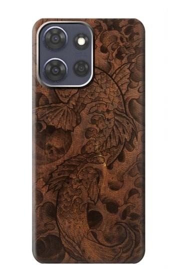 S3405 Fish Tattoo Leather Graphic Print Hülle Schutzhülle Taschen für Motorola Moto G Power (2025)