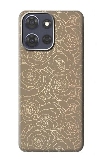 S3466 Gold Rose Pattern Hülle Schutzhülle Taschen für Motorola Moto G Power (2025)