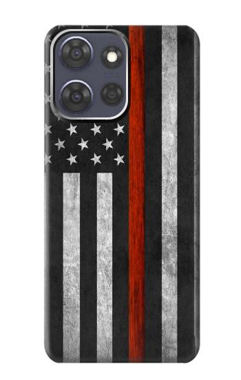 S3472 Firefighter Thin Red Line Flag Hülle Schutzhülle Taschen für Motorola Moto G Power (2025,2026)