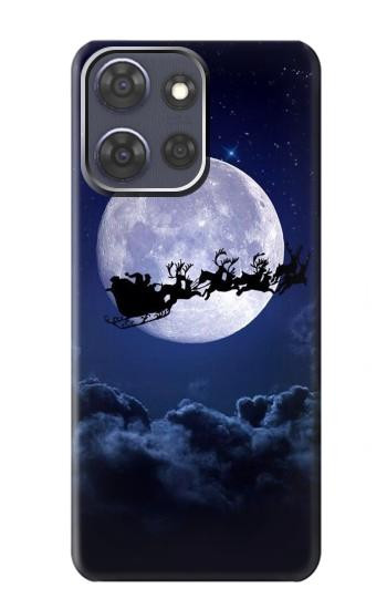 S3508 Xmas Santa Moon Hülle Schutzhülle Taschen für Motorola Moto G Power (2025,2026)