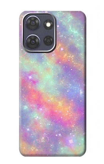 S3706 Pastel Rainbow Galaxy Pink Sky Hülle Schutzhülle Taschen für Motorola Moto G Power (2025,2026)