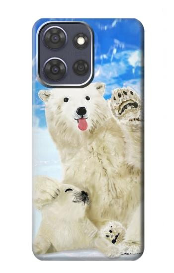 S3794 Arctic Polar Bear and Seal Paint Hülle Schutzhülle Taschen für Motorola Moto G Power (2025,2026)