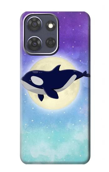 S3807 Killer Whale Orca Moon Pastel Fantasy Hülle Schutzhülle Taschen für Motorola Moto G Power (2025,2026)