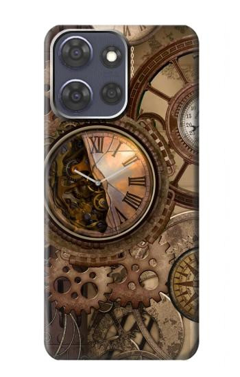 S3927 Compass Clock Gage Steampunk Hülle Schutzhülle Taschen für Motorola Moto G Power (2025,2026)
