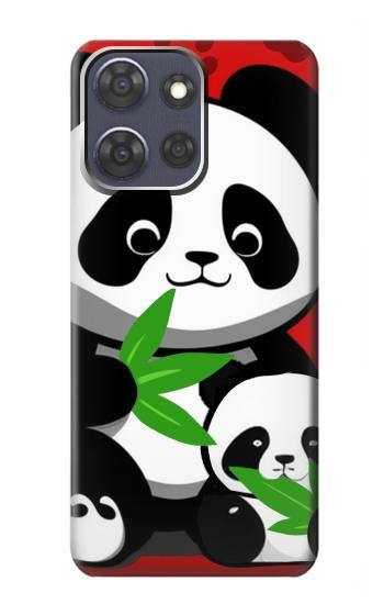 S3929 Cute Panda Eating Bamboo Hülle Schutzhülle Taschen für Motorola Moto G Power (2025,2026)