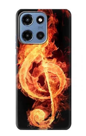 S0493 Music Note Burn Hülle Schutzhülle Taschen für Motorola Moto G 5G (2025)
