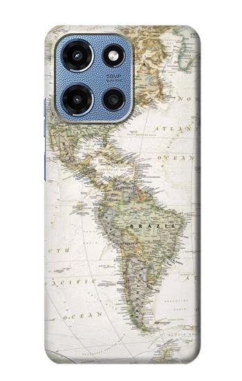 S0604 World Map Hülle Schutzhülle Taschen für Motorola Moto G 5G (2025)