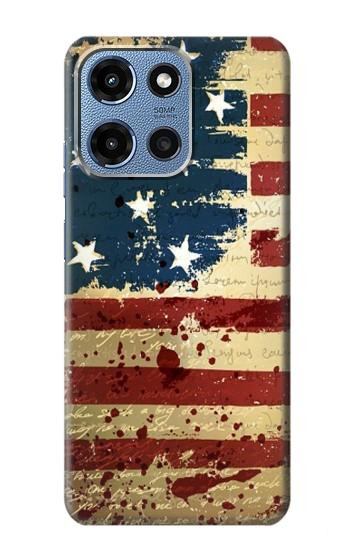 S2349 Old American Flag Hülle Schutzhülle Taschen für Motorola Moto G 5G (2025)