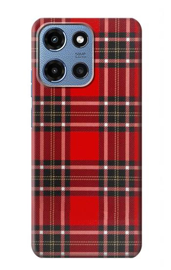 S2374 Tartan Red Pattern Hülle Schutzhülle Taschen für Motorola Moto G 5G (2025)