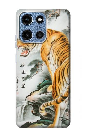 S2750 Oriental Chinese Tiger Painting Hülle Schutzhülle Taschen für Motorola Moto G 5G (2025)