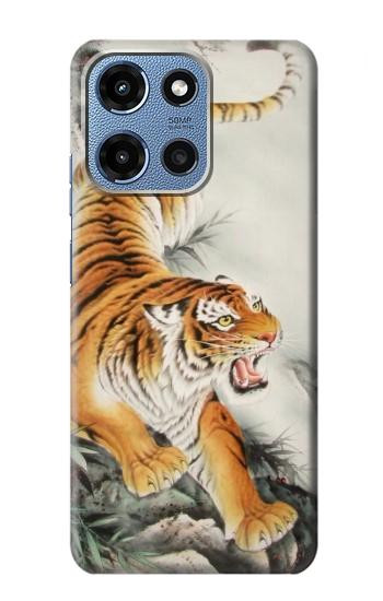 S2751 Chinese Tiger Brush Painting Hülle Schutzhülle Taschen für Motorola Moto G 5G (2025)