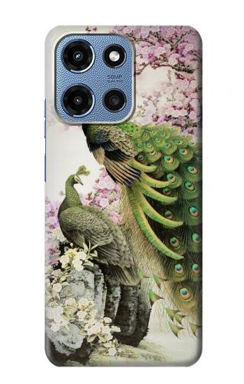 S2773 Peacock Chinese Brush Painting Hülle Schutzhülle Taschen für Motorola Moto G 5G (2025)