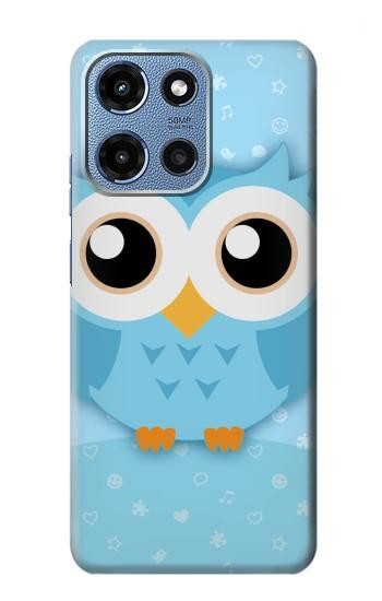 S3029 Cute Blue Owl Hülle Schutzhülle Taschen für Motorola Moto G 5G (2025)