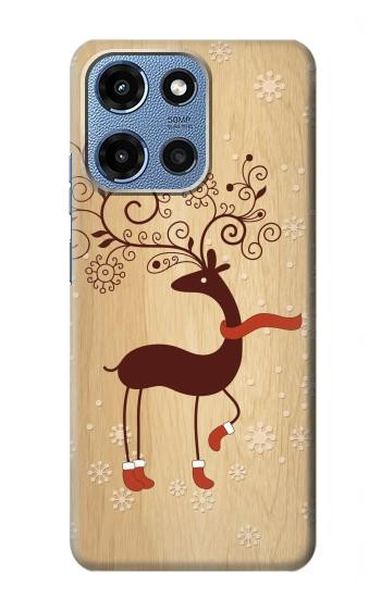 S3081 Wooden Raindeer Graphic Printed Hülle Schutzhülle Taschen für Motorola Moto G 5G (2025)