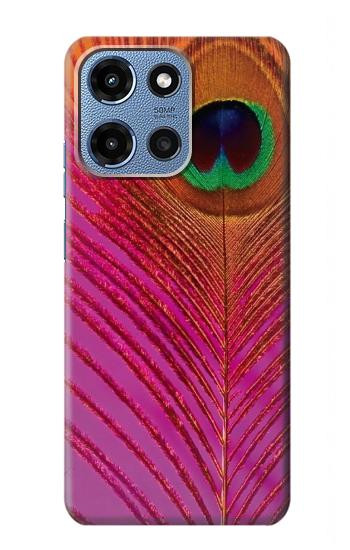 S3201 Pink Peacock Feather Hülle Schutzhülle Taschen für Motorola Moto G 5G (2025)