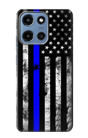 S3244 Thin Blue Line USA Hülle Schutzhülle Taschen für Motorola Moto G 5G (2025)