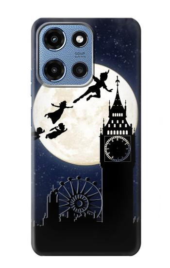 S3249 Peter Pan Fly Full Moon Night Hülle Schutzhülle Taschen für Motorola Moto G 5G (2025)
