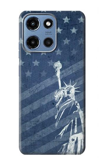 S3450 US Flag Liberty Statue Hülle Schutzhülle Taschen für Motorola Moto G 5G (2025)
