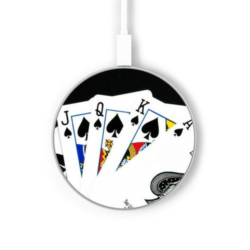 S1078 Poker Royal Straight Flush Kabelloses Ladegerät Pad 15W Typ-C iPhone Android LED Licht Ladestation