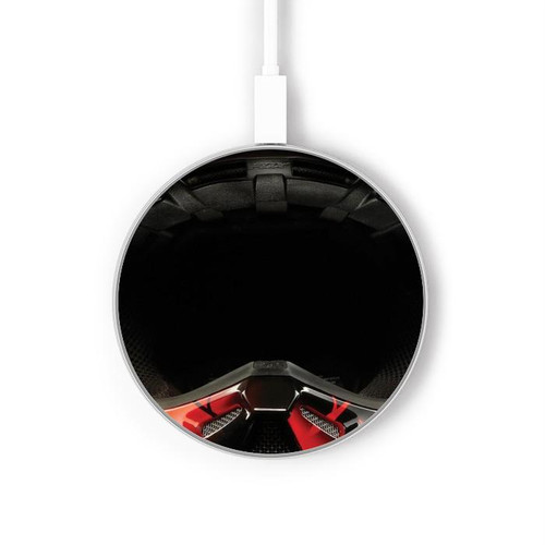 S1373 Motorcycle Helmet Kabelloses Ladegerät Pad 15W Typ-C iPhone Android LED Licht Ladestation