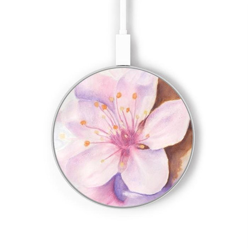 S1415 Sakura Blossom Art Kabelloses Ladegerät Pad 15W Typ-C iPhone Android LED Licht Ladestation