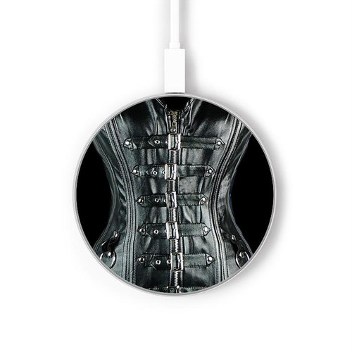 S1639 Gothic Corset Black Kabelloses Ladegerät Pad 15W Typ-C iPhone Android LED Licht Ladestation