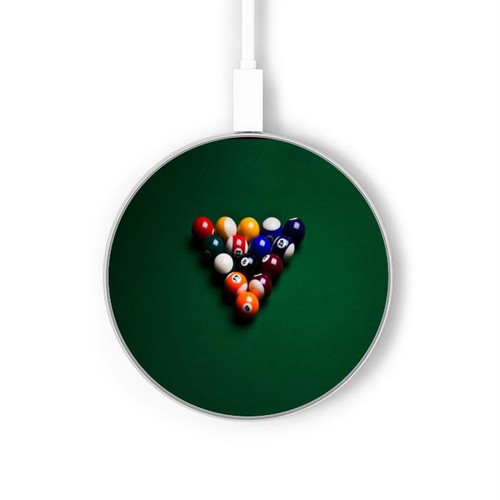 S2239 Billiard Pool Kabelloses Ladegerät Pad 15W Typ-C iPhone Android LED Licht Ladestation