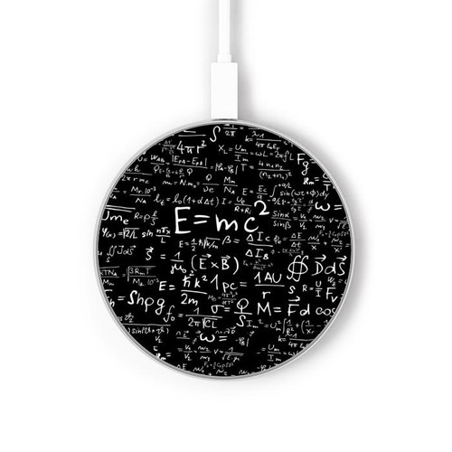 S2574 Mathematics Physics Blackboard Equation Kabelloses Ladegerät Pad 15W Typ-C iPhone Android LED Licht Ladestation
