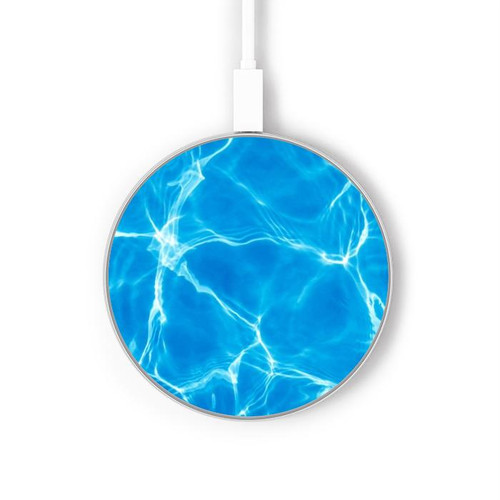 S2788 Blue Water Swimming Pool Kabelloses Ladegerät Pad 15W Typ-C iPhone Android LED Licht Ladestation